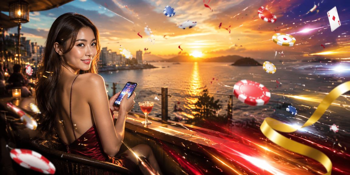 Suasana meja poker dengan pemain fokus dan serius di bandar Kota Kinabalu