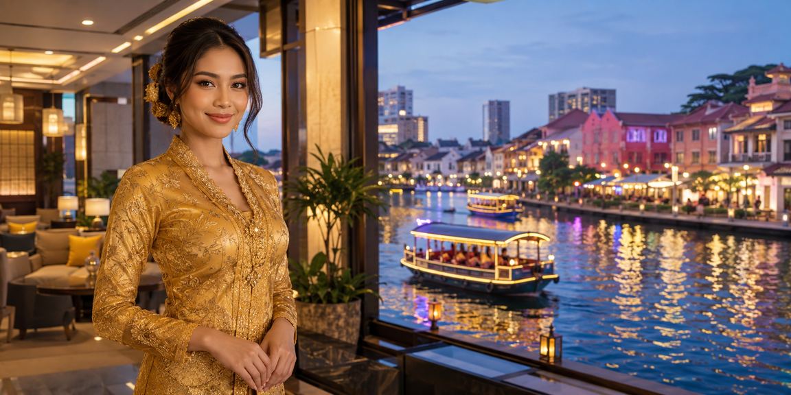 Suasana kasino pertaruhan di Melaka dengan pakaian kebaya yang elegan