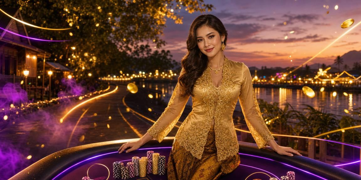 Pemain bertaruh menggunakan pakaian kebaya tradisional Malaysia di platform dalam talian
