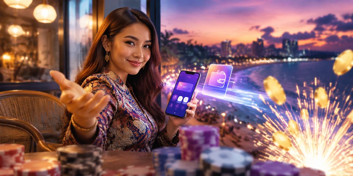Aplikasi kasino Penang pada skrin telefon dengan antaramuka yang bersih dan moden